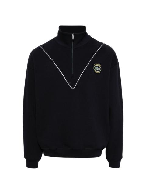 LACOSTE logo-embroidered zip-up sweatshirt