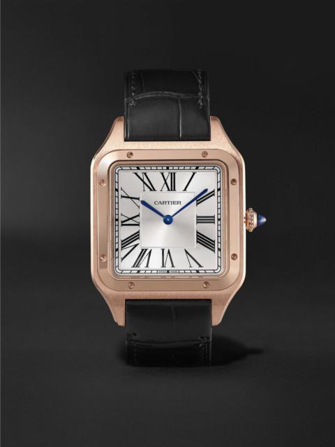 Cartier Santos-Dumont Hand-Wound 33.9mm Extra Large 18-Karat Rose Gold and Alligator Watch, Ref. No. WGSA003