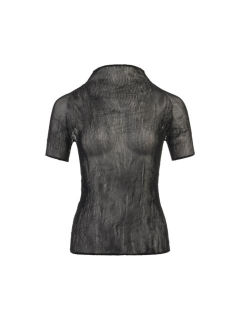 ISSEY MIYAKE Chiffon Twist Short Sleeve Shirt