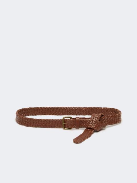 WEEKEND Max Mara QUAGLIA Woven leather belt - TOBACCO
