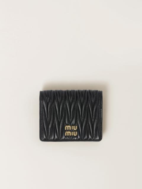 Small matelassé nappa leather wallet