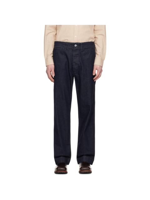 RRL by Ralph Lauren Navy Indigo Rinsed Denim Field Trousers