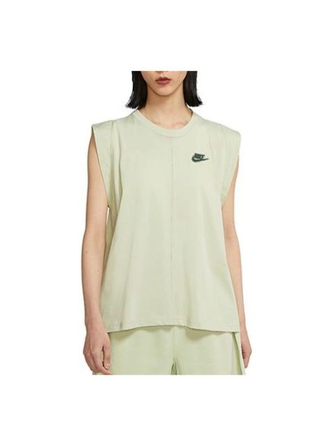 Nike (WMNS) Nike Sportswear Casual Breathable Sports 3D Logo Sleeveless Green CZ9252-371