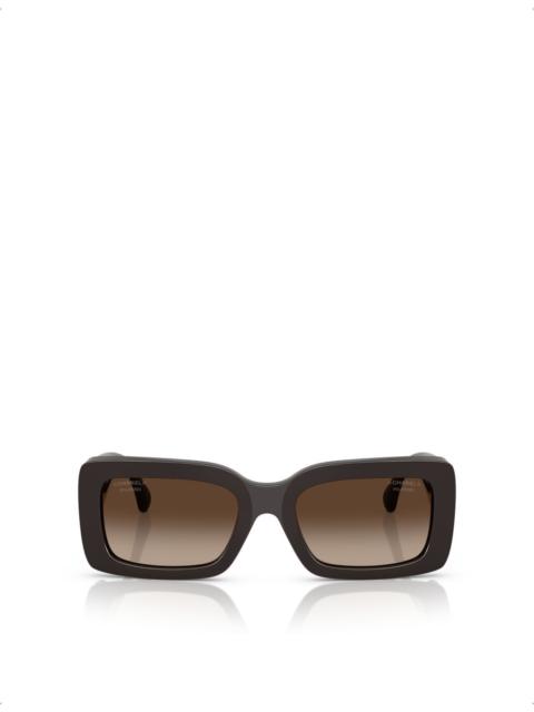CHANEL CH5534 Polarised Rectangle-Frame Acetate Sunglasses