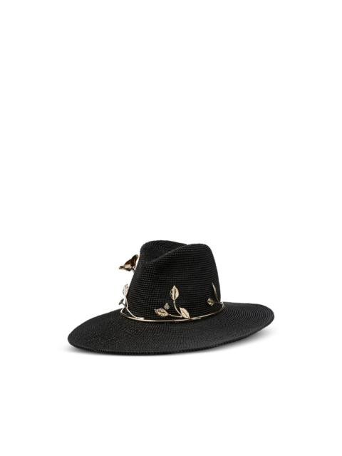MAISON MICHEL Neva leaf-detailed hat
