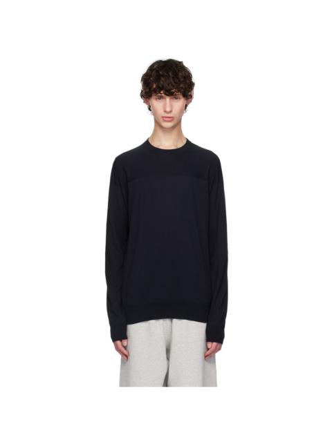 Jil Sander Navy Crewneck Long Sleeve T-Shirt