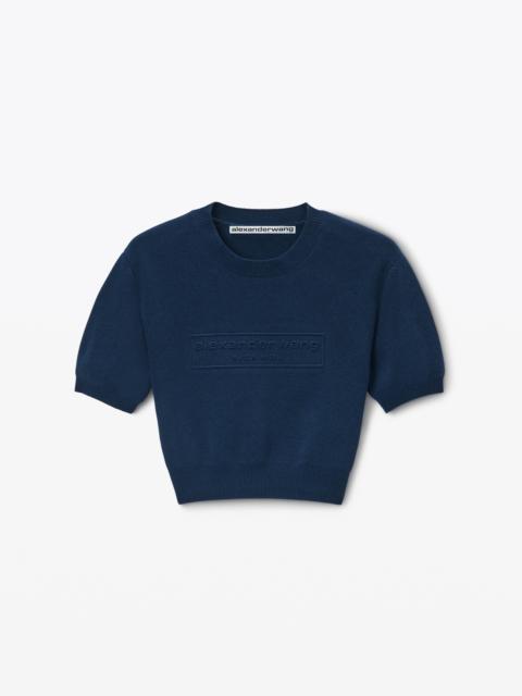 Alexander Wang Logo-Embossed Tee in Rib-Knit