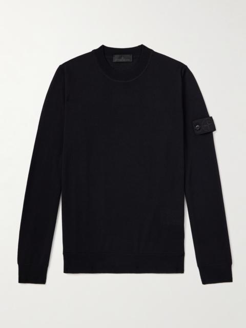 Stone Island Ghost Logo-Appliquéd Virgin Wool Sweater