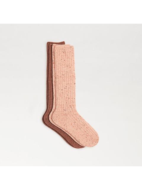 Sam Edelman 2 Pack Sparkle Rib Slouchy Socks