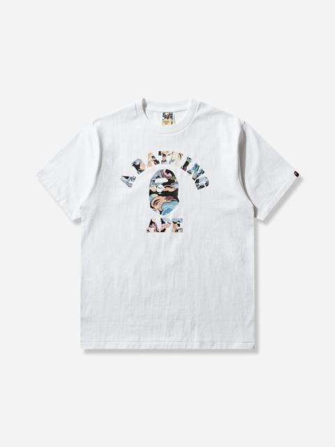 A BATHING APE® Men's Art Camo College T-Shirt White