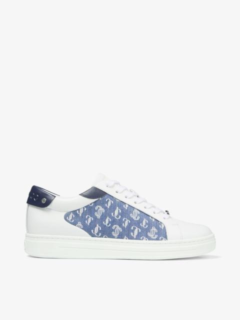 Rome/f
White Leather and Denim JC Monogram Pattern Low-Top Trainers
