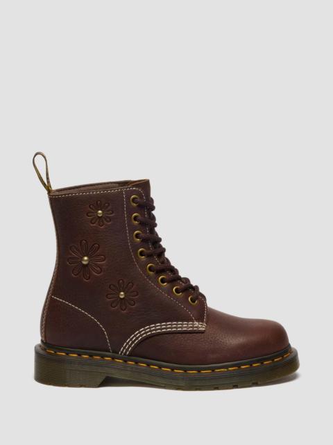 Dr. Martens 1460 Pascal Flower Embossed Grizzly Leather Boots