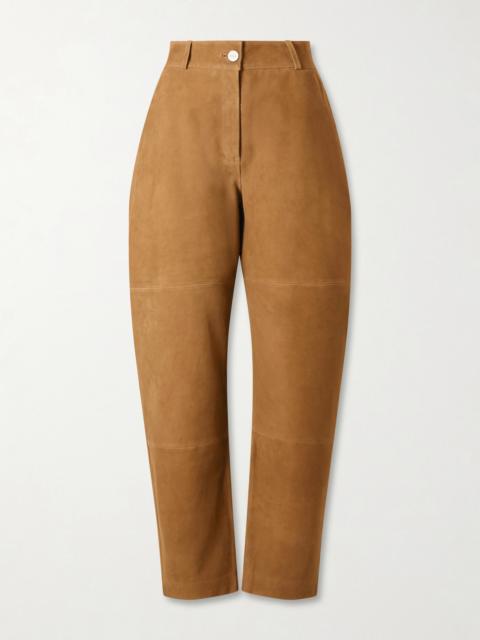 RÓHE Sculptural Paneled Suede Barrel-leg Pants