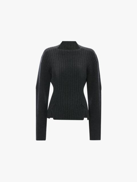 Victoria Beckham Ribbed Jumper In Ore Melange