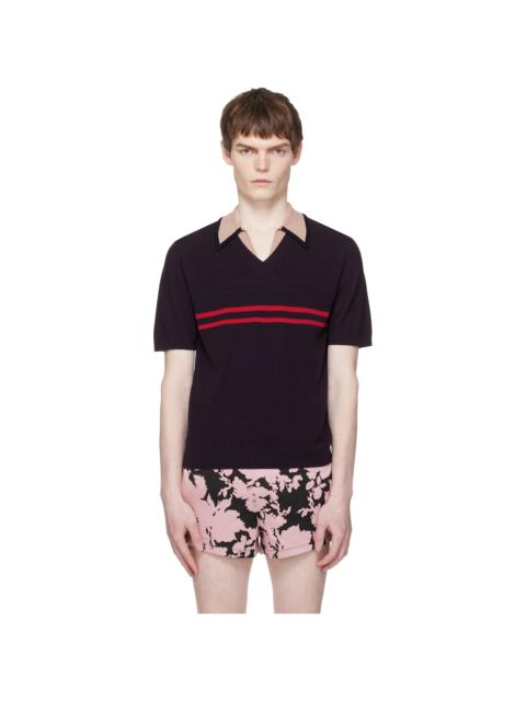 Dries Van Noten Purple Merino Wool Polo