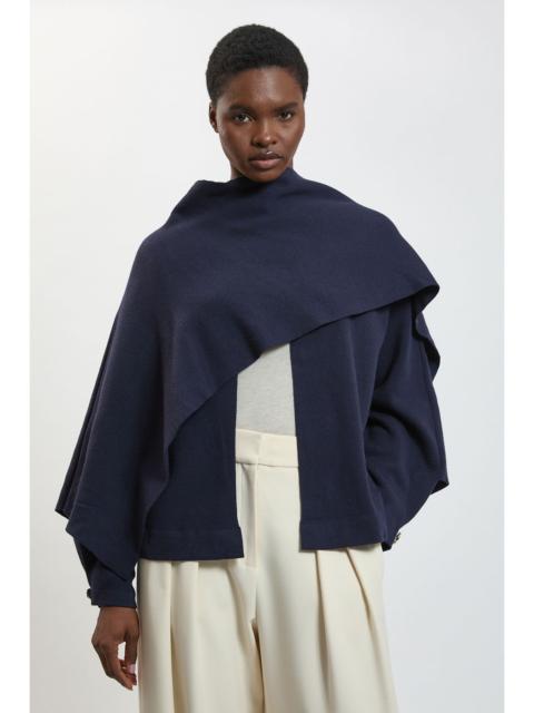 KAREN MILLEN Knitted Cape Top With Scarf Detail