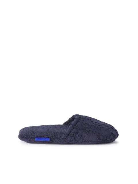 Off-White logo towelled slippers