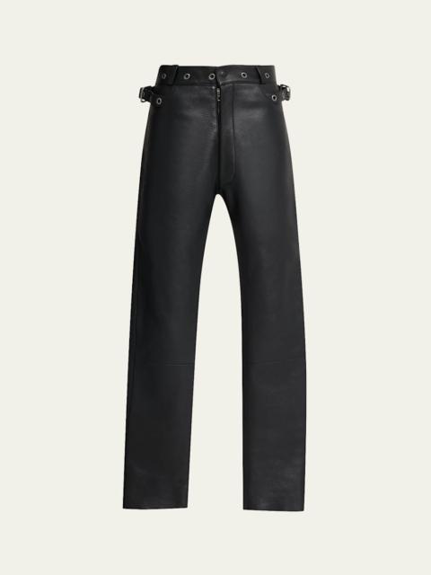 TOM FORD Men's Slim Fit Grained Leather Biker Pants