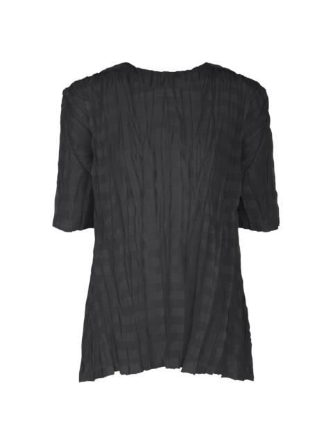 Pleats Please Issey Miyake TWISTED BORDER SHIRT