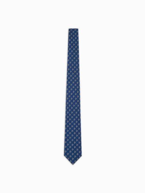 GIORGIO ARMANI Silk and cotton jacquard tie