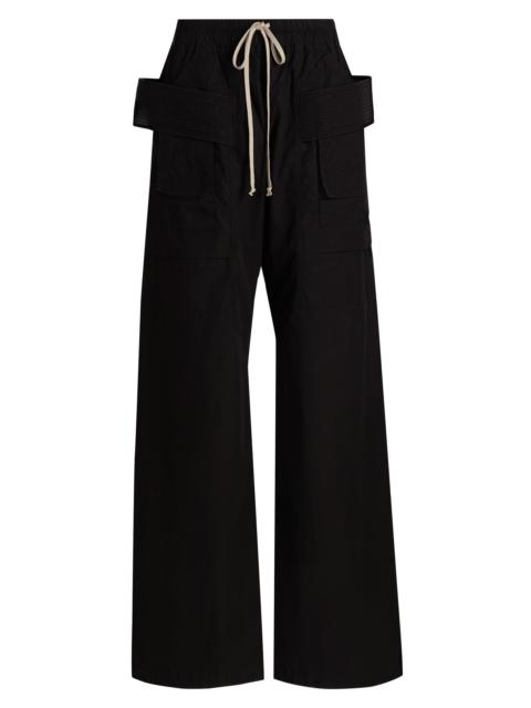 Rick Owens DRKSHDW Men's Creatch Cargo Wide-Leg Drawstring Pants - Black