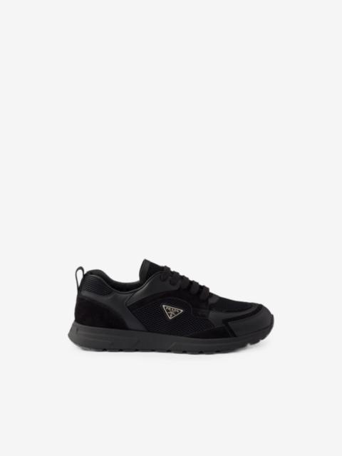 Prada Prax leather and fabric sneakers