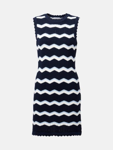 VERONICA BEARD Templeton chevron cotton-blend minidress