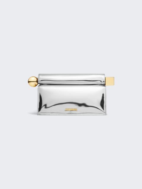 JACQUEMUS The Rond Carré Clutch Silver