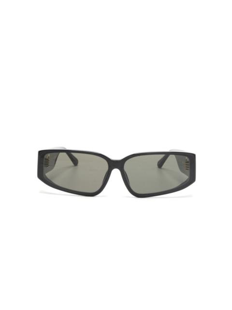 LINDA FARROW Senna rectangle-frame sunglasses