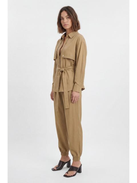 KAREN MILLEN Cupro Utility Twill Woven Shirt