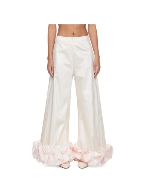 SUPER YAYA Off-White & Pink Nayla Trousers