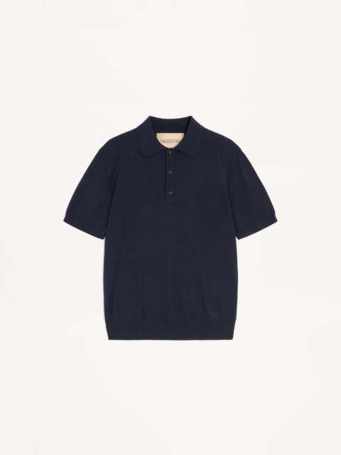 Valentino VALENTINO WOOL POLO WITH VLOGO EMBROIDERY