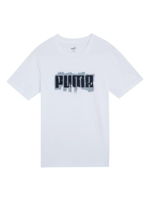 PUMA PUMA Logo Wording T-shirt 'White' 676696-02