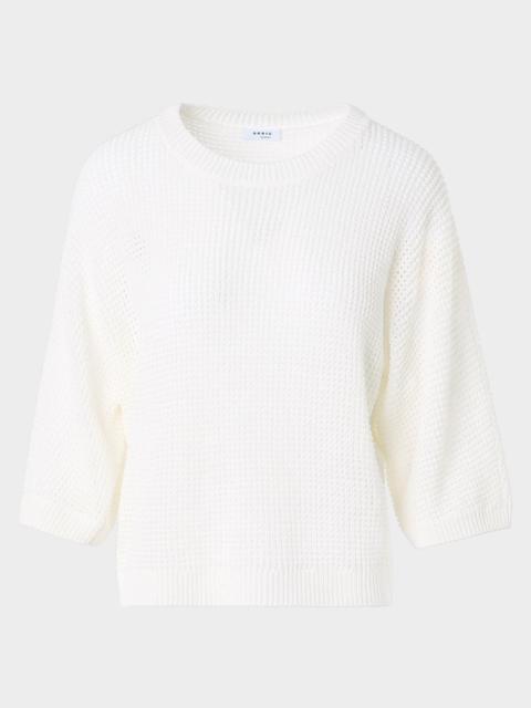 AKRIS Linen & Cotton Knit Crewneck Sweater