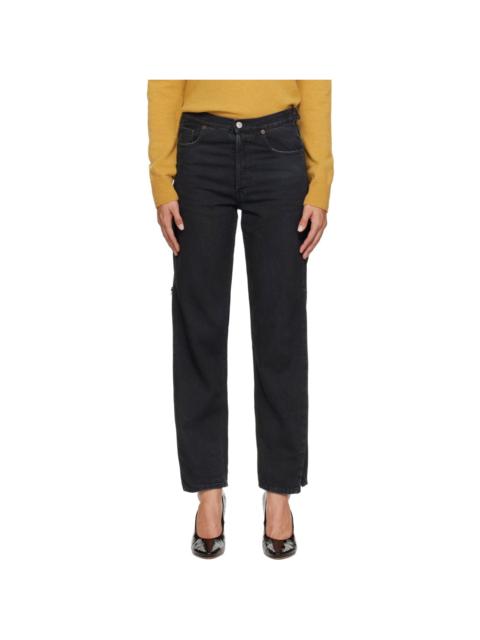 MM6 Maison Margiela Black Zip 5 Pocket Jeans