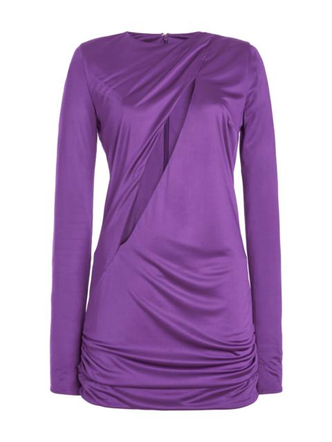 VERSACE Cutout Jersey Mini Dress purple