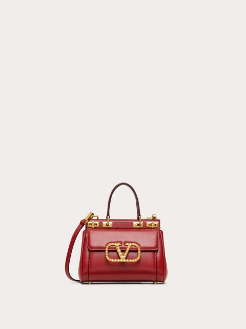 Small Rockstud Alcove Handbag in Grainy Calfskin