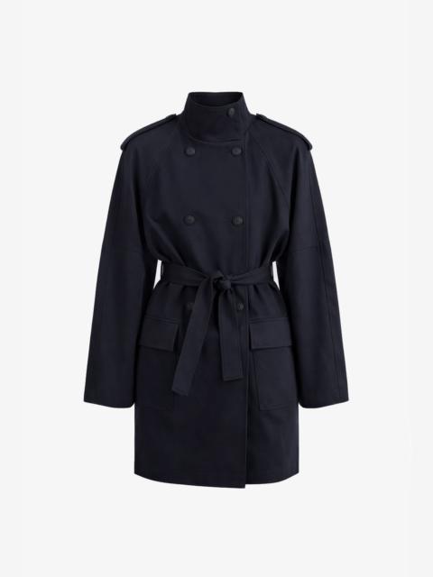 The Frankie Shop Tess Midi Short Trench - Navy