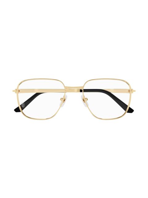 Cartier Men's Santos Classic 56MM Square Optical Glasses - Gold Clear