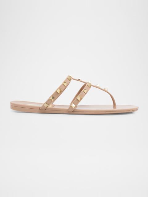 Valentino Rockstud Caged Jelly Flat Slide Sandals