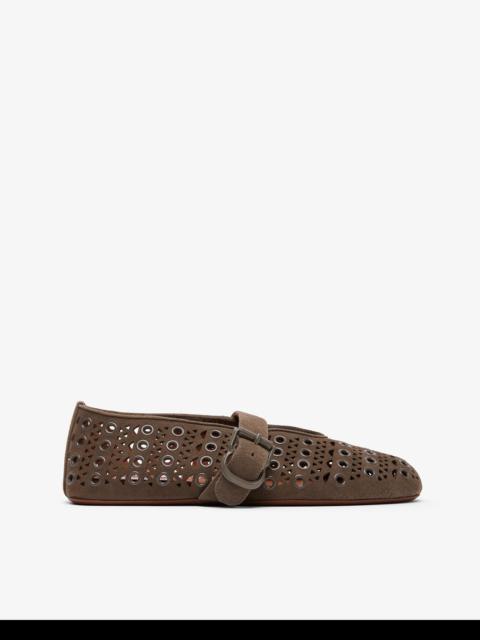 Alaïa Vienne grey suede ballet flats