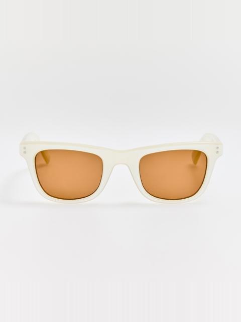 LINDA FARROW Pilotis Sunglasses in Metallic White