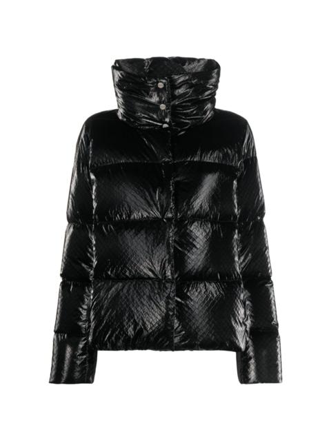 snakeskin-effect padded jacket