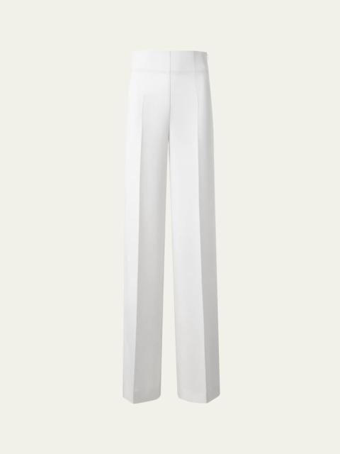 AKRIS Fiyki Wide Leg Wool Double-Face Pants