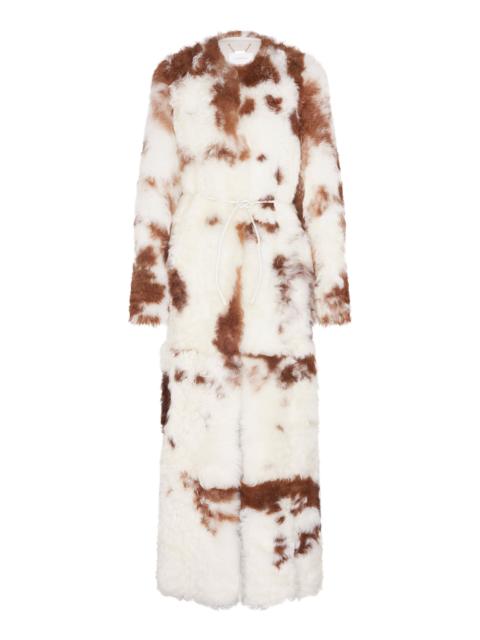 Zimmermann Hypnotic Spot Shearling Leather Coat multi