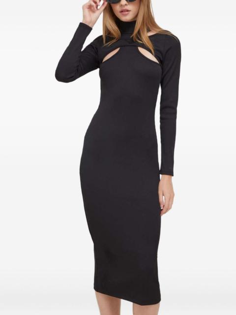 HUGO cut-out turtleneck midi dress