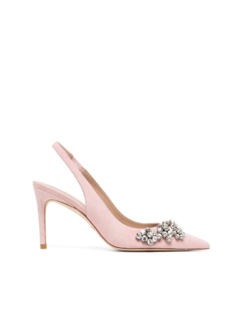 Stuart Weitzman Crystal Fleur 100mm pointed-toe pumps