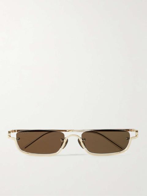 Square-Frame Gold-Tone Sunglasses