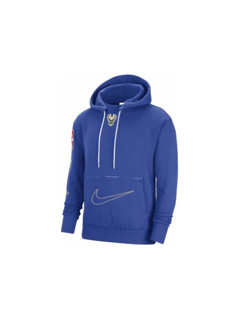 Nike NBA Milwaukee Bucks Courtside City Edition Fleece Hoodie Blue