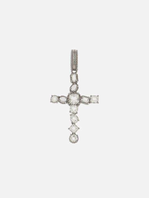 Anna charm in white gold 18Kt and colorless topazes